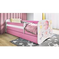Kinder-/Juniorbett Babydreams Inkl. Matratze 80x160 - Pink/Birkefarben, MODERN, Holz/Holzwerkstoff (80/160cm) - MID.YOU