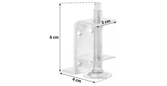 Ausgleichsfusspaar  Metall H: 6 cm Bei Bodenunebenheit - Alufarben, MODERN, Metall (4/6/3cm) - Ondega