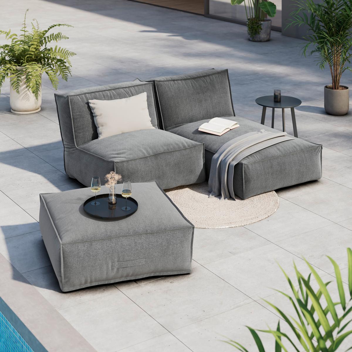 Loungegarnitur Xxl - Grau, MODERN, Textil (95/35/95cm) - Beldano