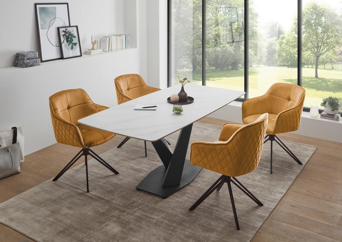 Židle s područkami EMMA, zlatá - černá/barvy zlata, Moderní, kov/textil (59/82/62cm) - MID.YOU