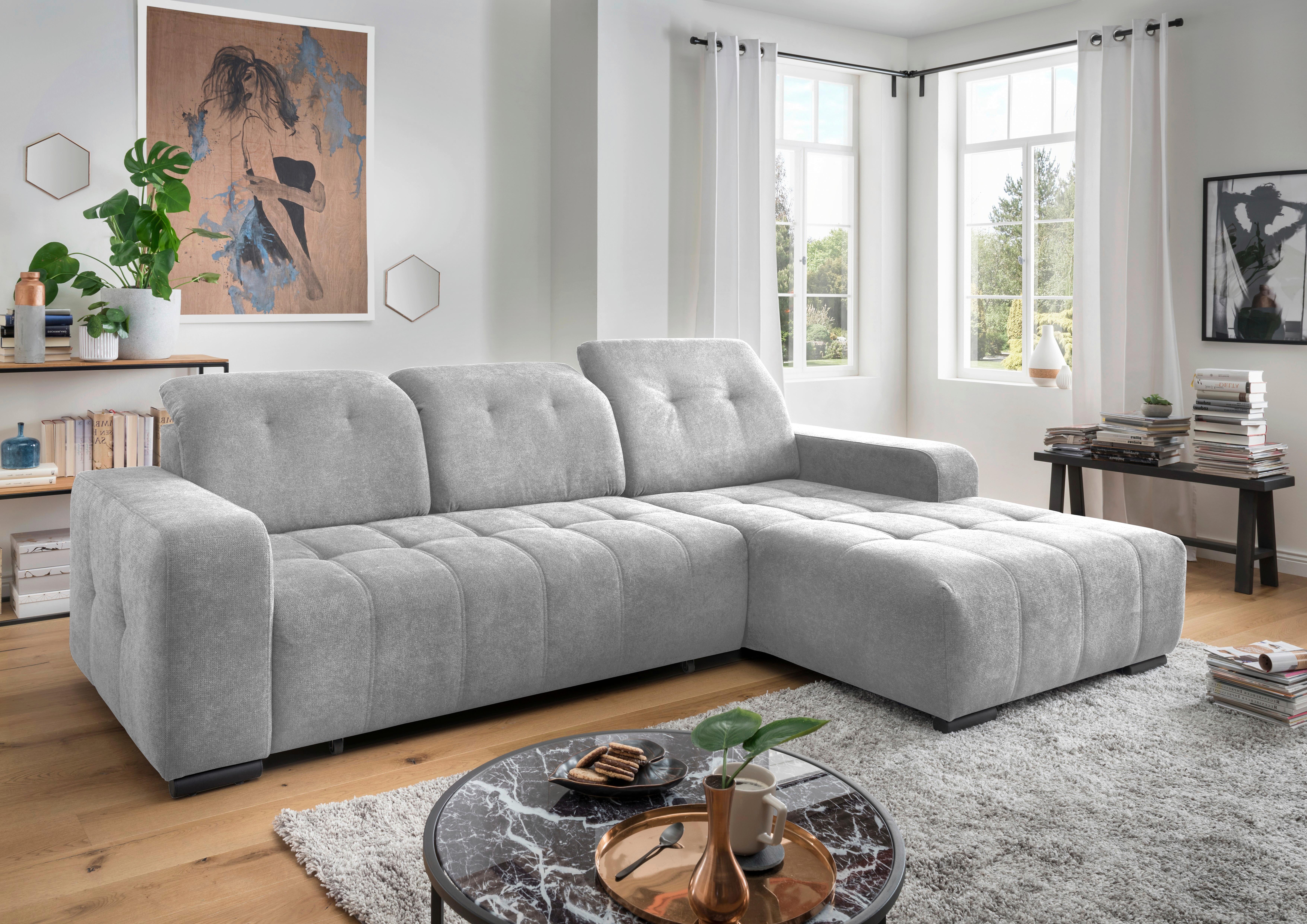 Ecksofa Vicari Grau S: 185x292 Cm - Schwarz/Grau, MODERN, Textil (185/292cm) - Livetastic