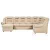 Wohnlandschaft Boston Beige Lederlook - Beige/Schwarz, KONVENTIONELL, Textil (165/333/216cm) - Livetastic