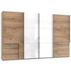 Schwebetürenschrank B: 350 Cm Level Weiß/eichefarben Dekor - Eichefarben/Weiß, MODERN, Holzwerkstoff (350/216/65cm) - MID.YOU