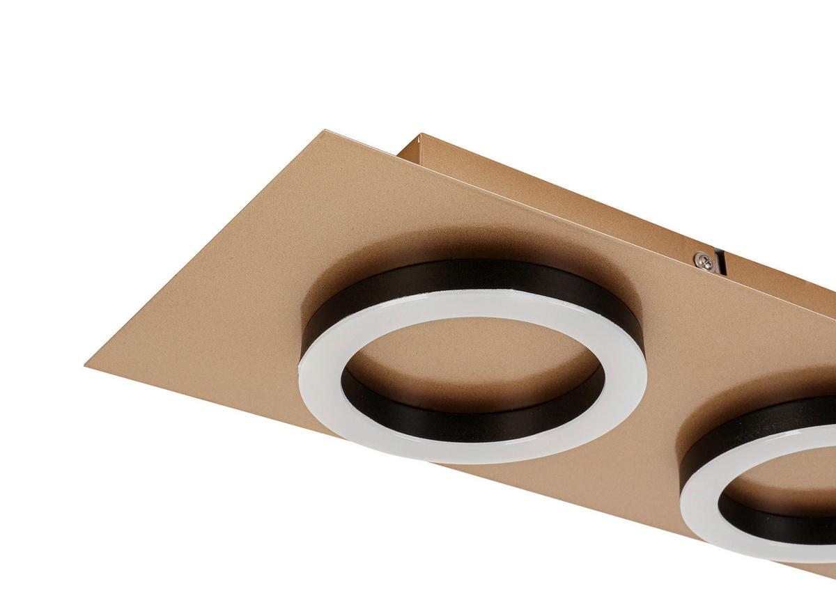 STROPNÉ LED SVIETIDLO EMILORE - čierna/cappuccino, Modern, kov/plast (60/18/5,1cm) - Mömax