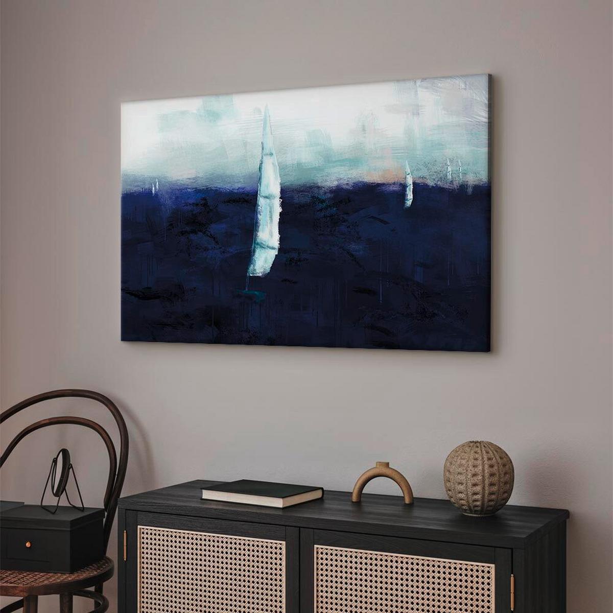 Leinwandbild Maritime Memory Blau Grauweiß B: 60 cm - Blau/Grauweiß, Basics, Holz/Textil (60/90/1.2cm) - artgeist