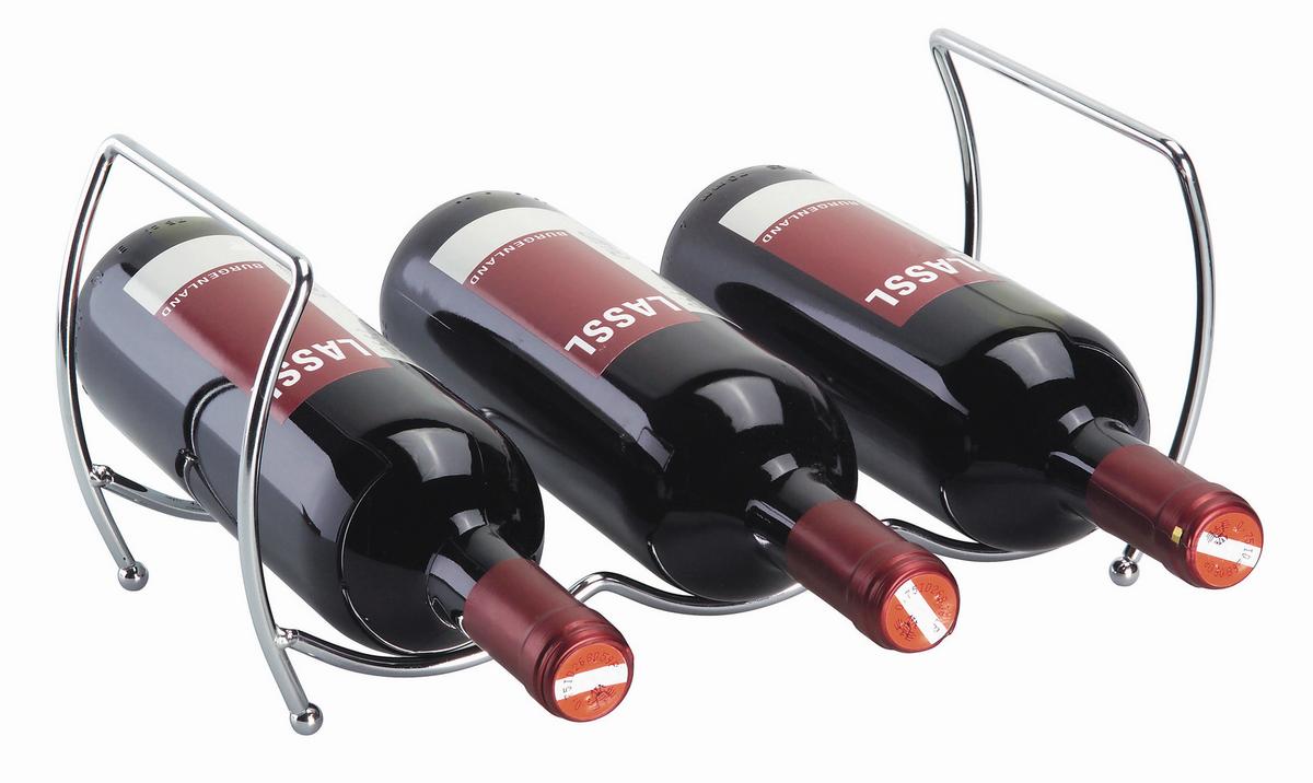 REGÁL NA VÍNO GIOVANNI - chrómová, kov (32,5/49/14cm) - Modern Living