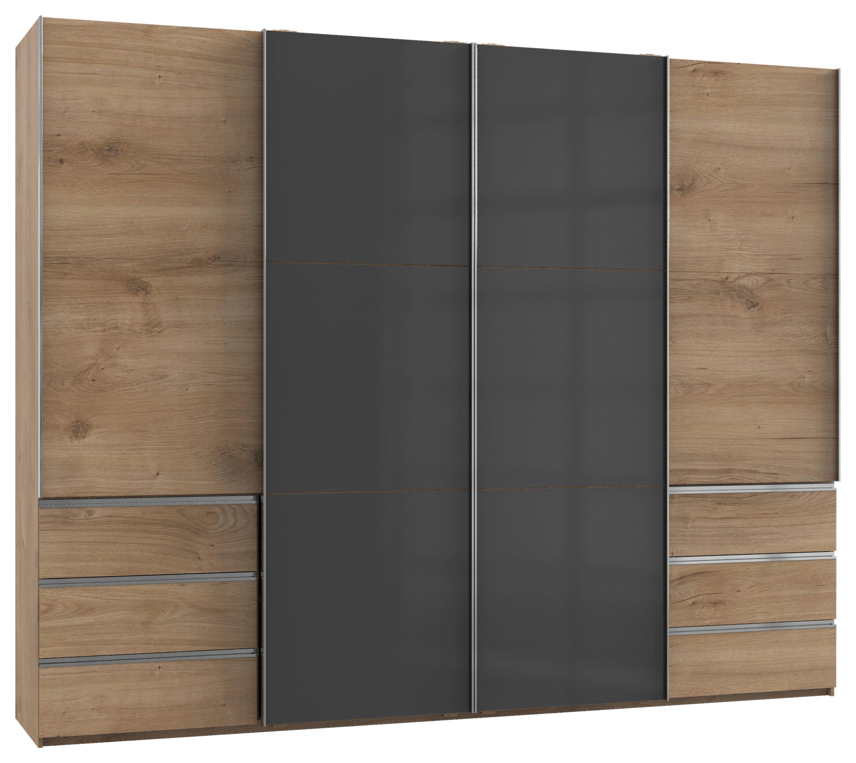 Schwebetürenschrank B: 300 Cm Level 36c Grau/eiche Dekor - Eichefarben/Grau, MODERN, Holzwerkstoff (300/236/65cm) - MID.YOU