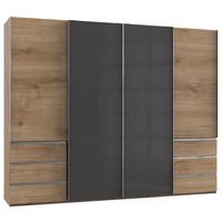 Schwebetürenschrank B: 300 Cm Level 36c Grau/eiche Dekor - Eichefarben/Grau, MODERN, Holzwerkstoff (300/236/65cm) - MID.YOU