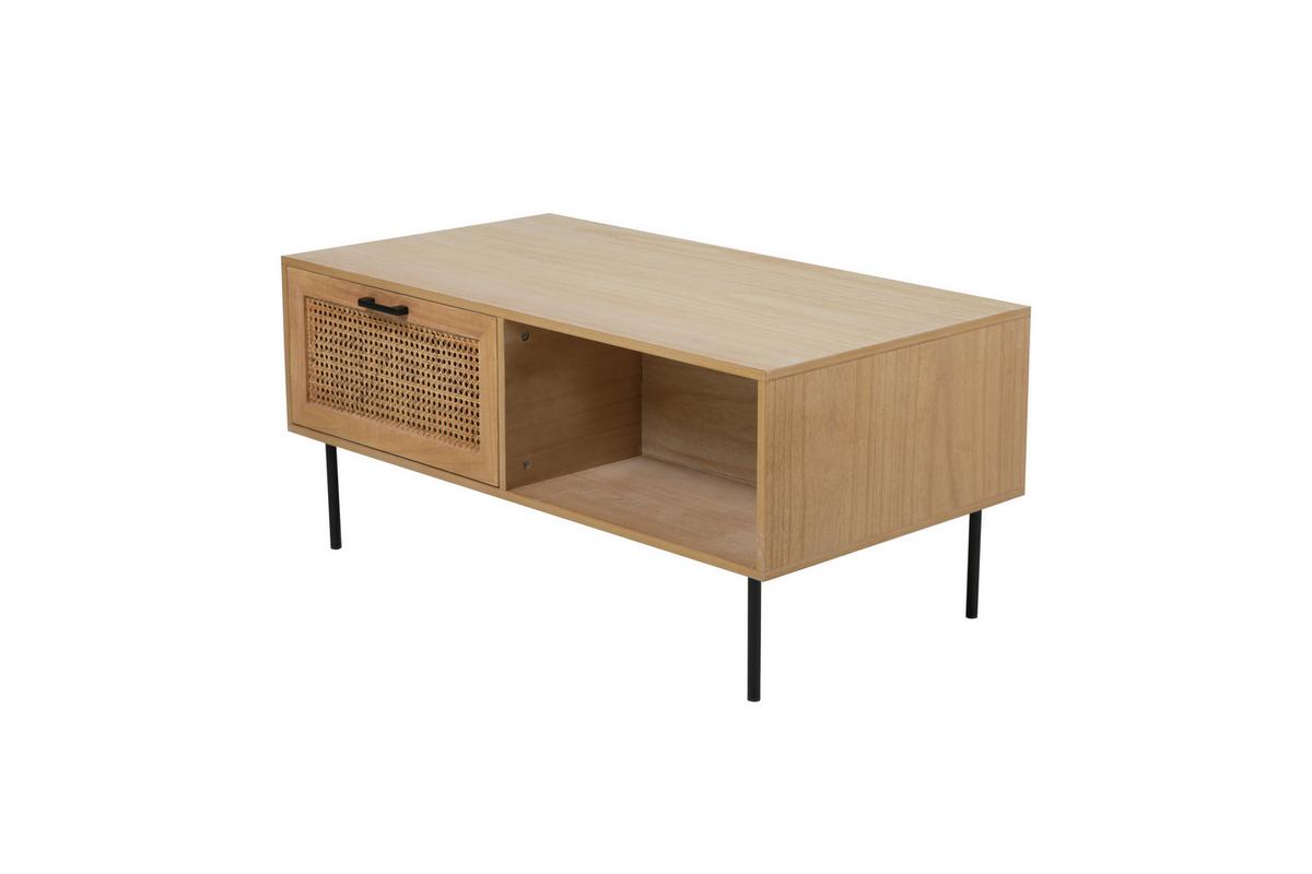 Couchtisch Naturfarben/schwarz B: 110 Cm - Schwarz/Naturfarben, Design, Holz/Holzwerkstoff (110/59/50cm) - Livetastic