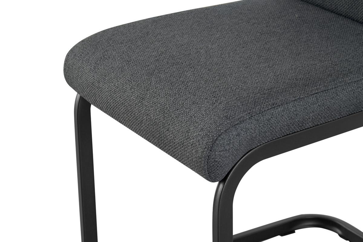 Schwingstuhl-Set Hanna Anthrazit B: 43 cm - Anthrazit/Schwarz, MODERN, Textil/Metall (43/98/59cm) - MID.YOU