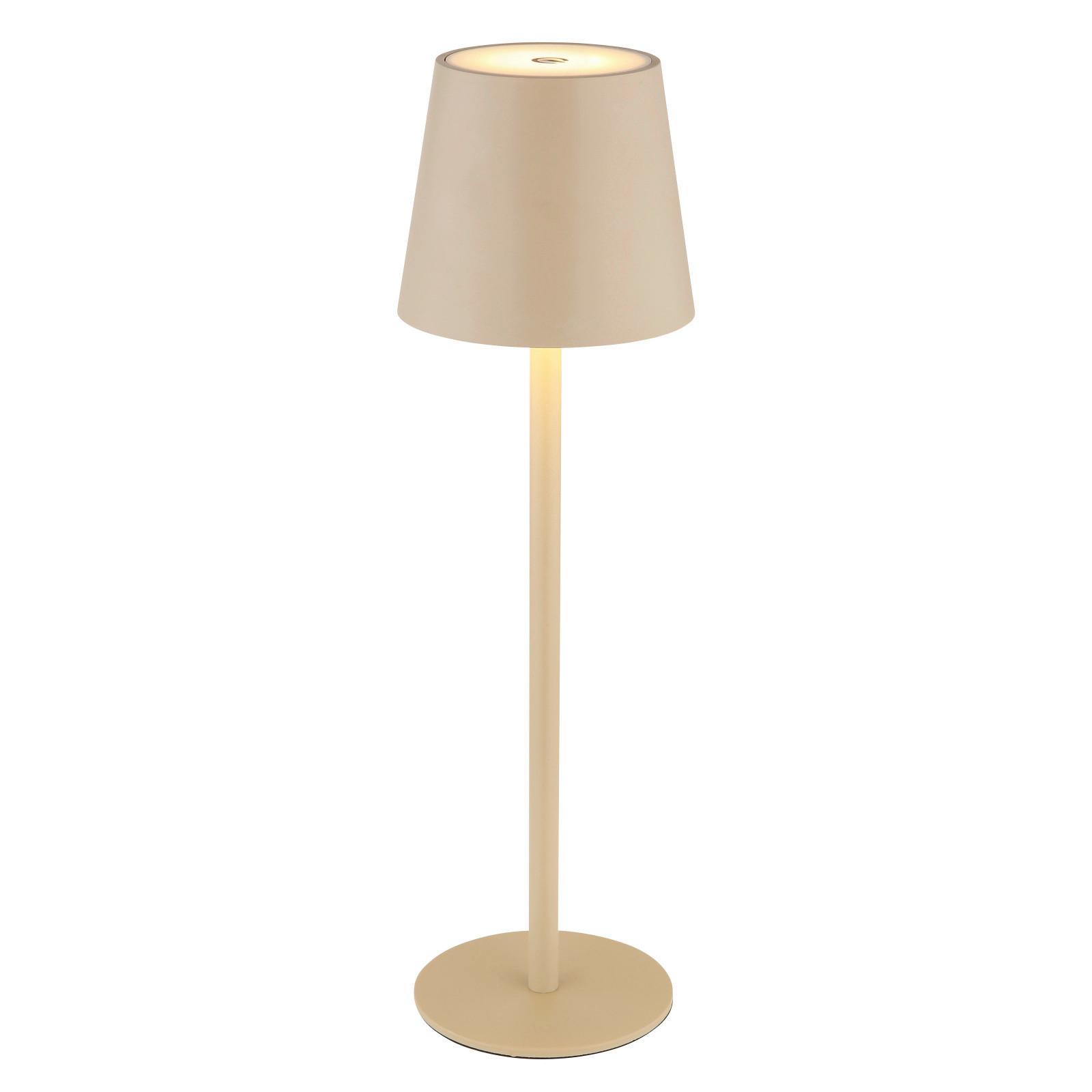 Akku-Tischleuchte 58438s 2 Höhen Montierbar - Sandfarben/Opal, Trend, Kunststoff/Metall (10,6/36cm) - Globo