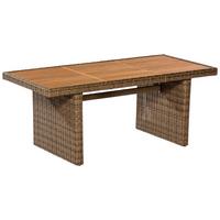 Gartentisch Toskana Holz/ Metall/Kunststoff L: 185 cm - Naturfarben/Akaziefarben, KONVENTIONELL, Holz/Kunststoff (185/90/75cm) - Gardenson