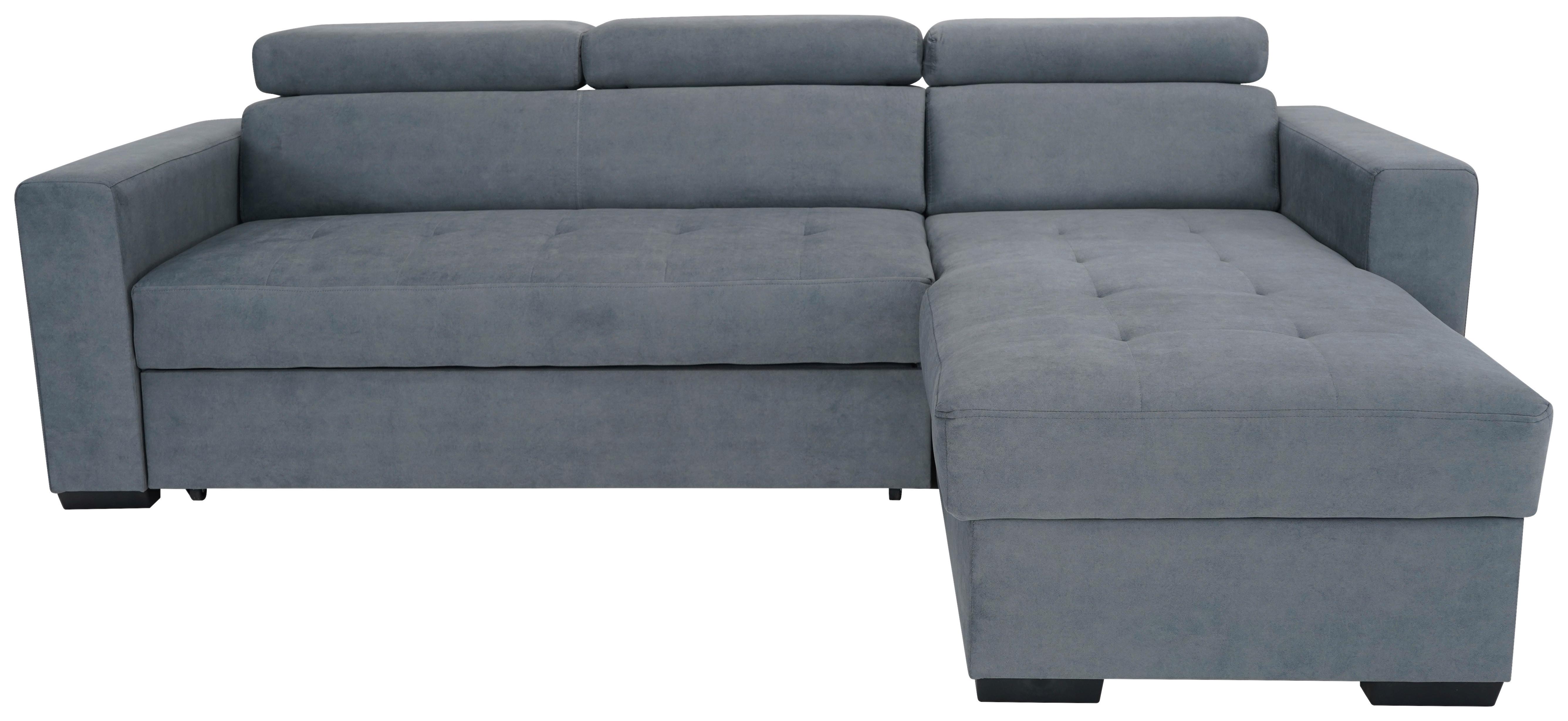 Rohová sedačka MARCO, oboustranná, šedý velur - šedá/černá, Konvenční, kov/dřevo (238/78-94/170cm)