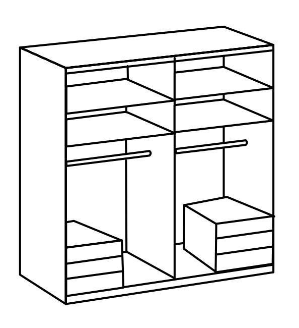Drehtürenschrank mit Laden B: 200 cm Level, Eiche Dekor/Weiß - Eichefarben/Weiß, MODERN, Holzwerkstoff (200/236/58cm) - MID.YOU