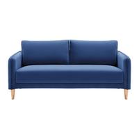 Pohovka LIVIA tmavěmodrá - přírodní barvy/tmavě modrá, Moderní, dřevo/textil (176/78/76cm) - Bessagi Home