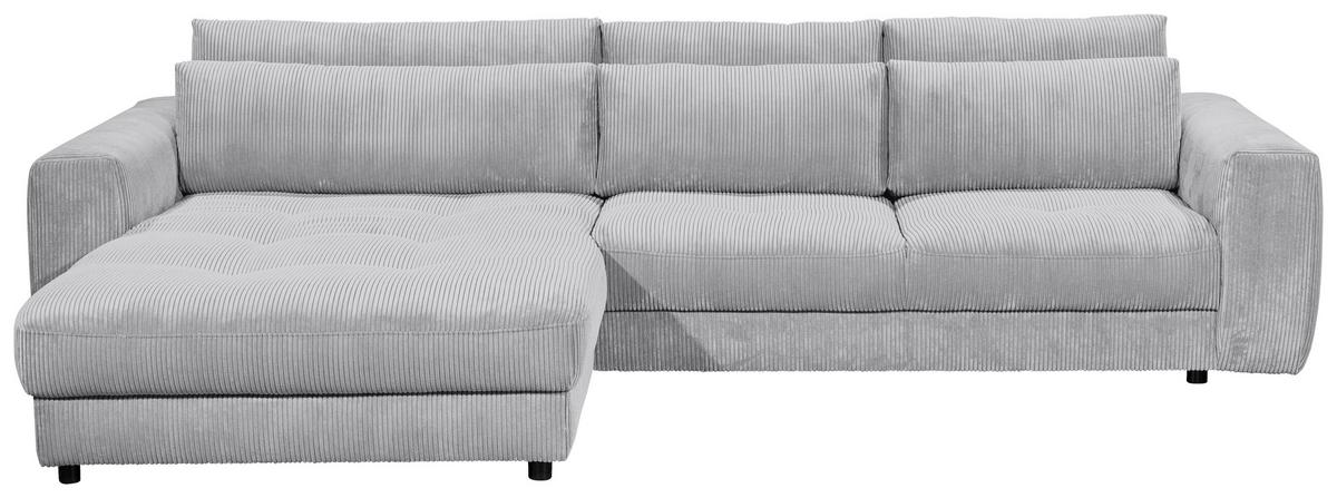 Ecksofa Barura 2s. Urc Hellgrau S: 194/333 Cm - Hellgrau/Schwarz, KONVENTIONELL, Holzwerkstoff/Textil (194/333cm) - MID.YOU
