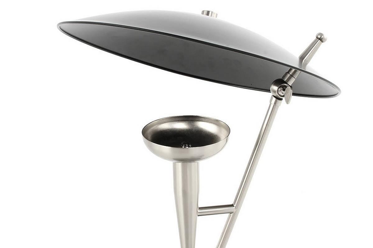 Tischlampe Flyer Schwarz/Silberfarben - Silberfarben/Schwarz, Trend, Metall (36/36/50cm) - Kayoom