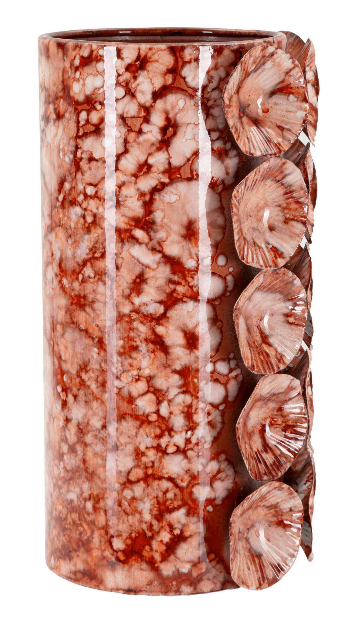 Vase Pot Drop Dunkelrot B: 12,5 Cm - Dunkelrot, Basics, Metall (12,5/24/12,5cm)