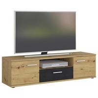 TV-Element Nina Eiche Artisan/Fresco B: 145 cm - Schwarz/Eiche Artisan, Holzwerkstoff (145/38,5/42cm) - MID.YOU