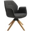 Armlehnstuhl Savona Anthrazit Mit Drehbarer Sitzfläche - Anthrazit/Naturfarben, MODERN, Holz/Textil (61/84/62cm) - MID.YOU