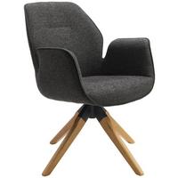 Armlehnstuhl Savona Anthrazit Mit Drehbarer Sitzfläche - Anthrazit/Naturfarben, MODERN, Holz/Textil (61/84/62cm) - MID.YOU