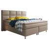 Boxspringbett mit Topper / Matratze 180x200 cm Miami - Silberfarben/Cappuccino, KONVENTIONELL, Leder/Textil (200/125/210cm) - MID.YOU