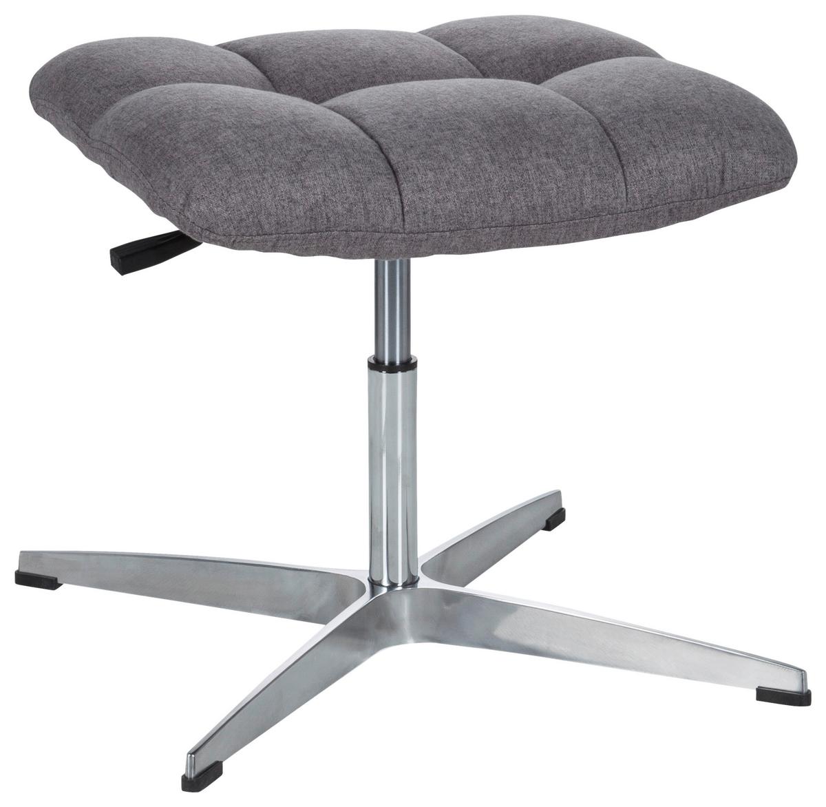 Bürohocker Saranto Grau - Silberfarben/Grau, MODERN, Textil/Metall (47/49/47cm) - MID.YOU