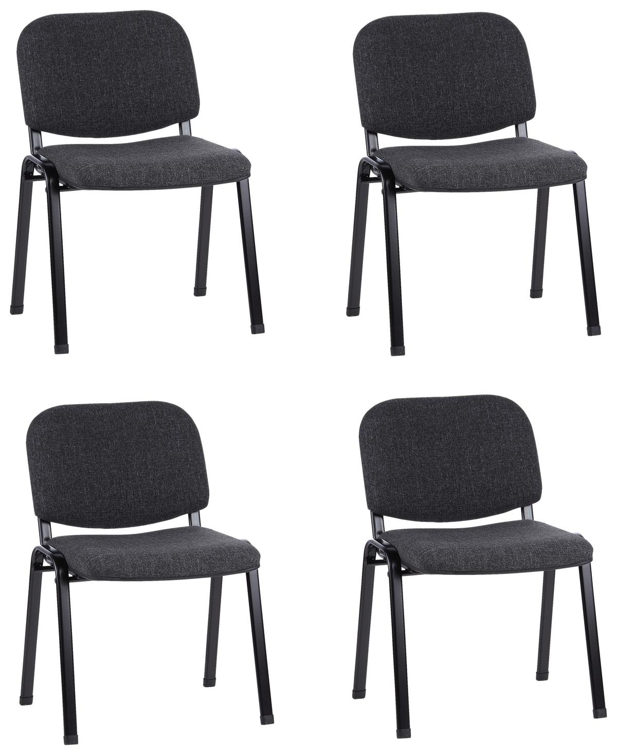 Besucherstuhl Xt 600 - Anthrazit/Schwarz, Basics, Textil/Metall (58/84/48cm) - MID.YOU