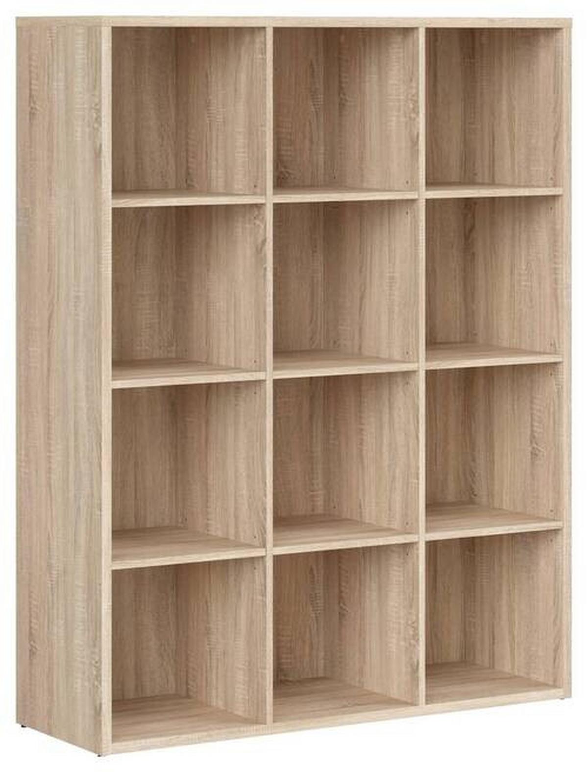 Regal Nepo Plus Bookshelf - Schwarz/Sonoma Eiche, Design, Holzwerkstoff (114/146,5/38,5cm)