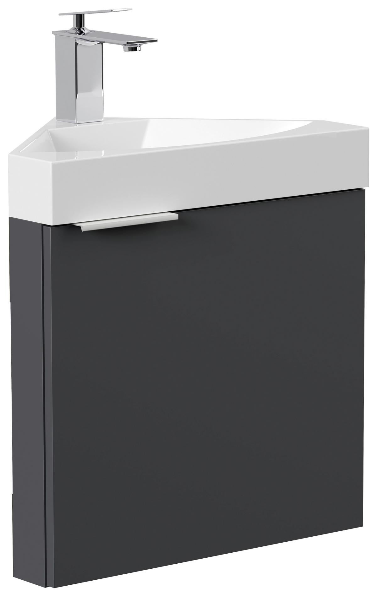 Gästebad Delta Graphitfarben B: 52,3 cm - Graphitfarben, MODERN, Holzwerkstoff/Stein (52,3cm) - MID.YOU