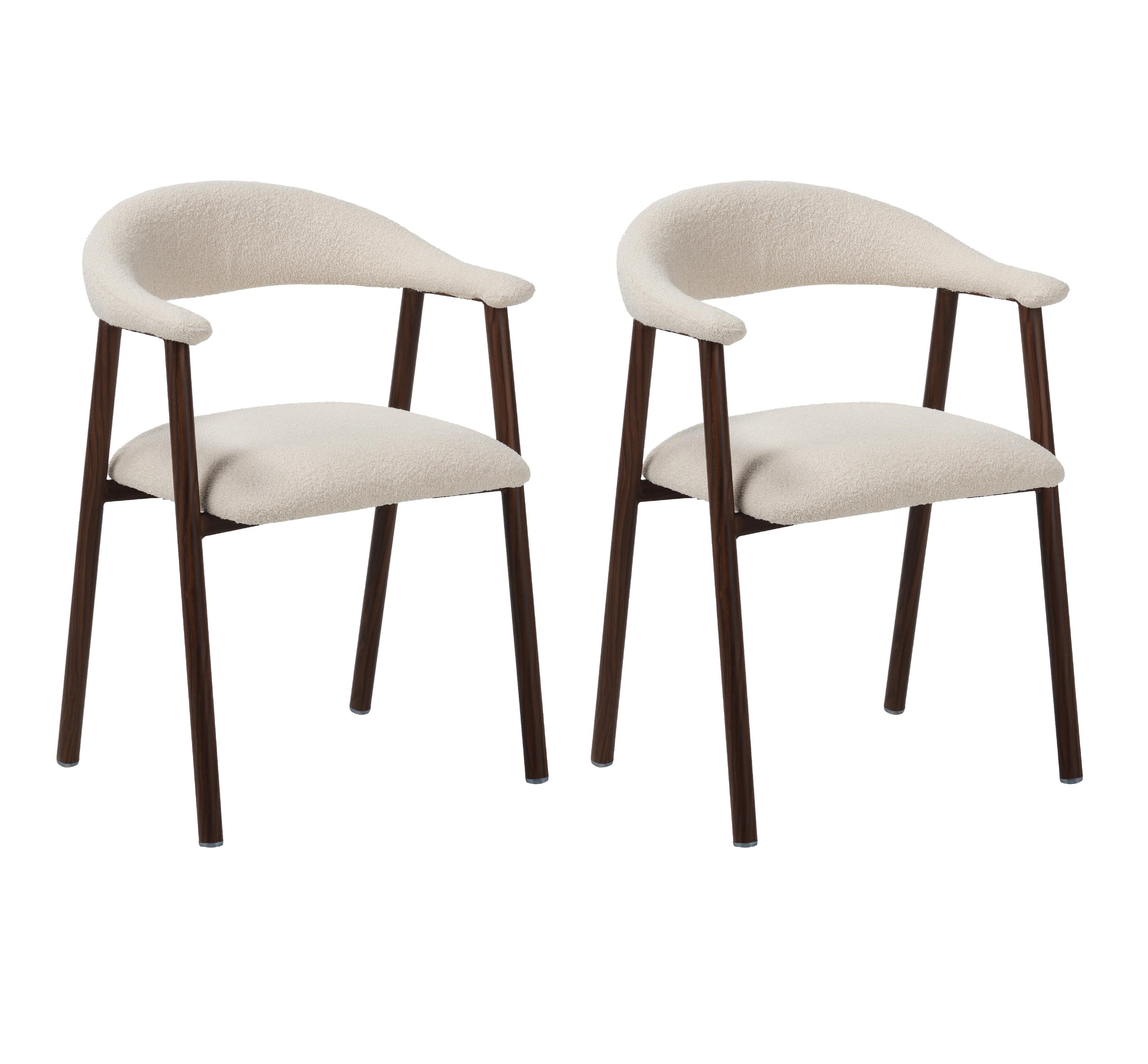 ARMLEHNSTUHL-SET Suki Elfenbein B: 55cm - Elfenbein, MODERN, Textil/Metall (55/82/55cm) - Livetastic