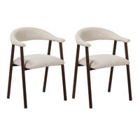 ARMLEHNSTUHL-SET Suki Elfenbein B: 55cm - Elfenbein, MODERN, Textil/Metall (55/82/55cm) - Livetastic