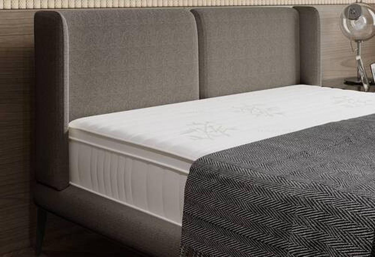 Polsterbett Tessina Now Or Never - Dunkelgrau/Creme, MODERN, Textil (180/200cm) - Livetastic