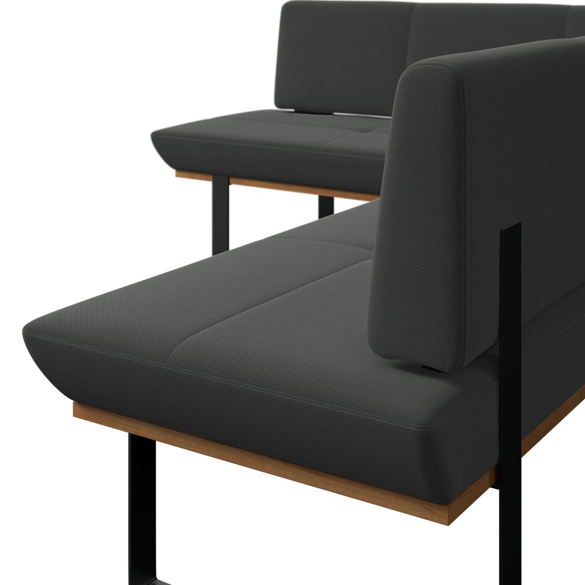 Eckbank Tristan Webstoff anthrazit,S:175x225cm - Anthrazit/Schwarz, MODERN, Holz/Textil (175/225cm) - James Wood