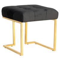 Hocker Rare 100 Schwarz B: 48 cm - Goldfarben/Schwarz, Design, Textil (48/48/48cm) - Kayoom