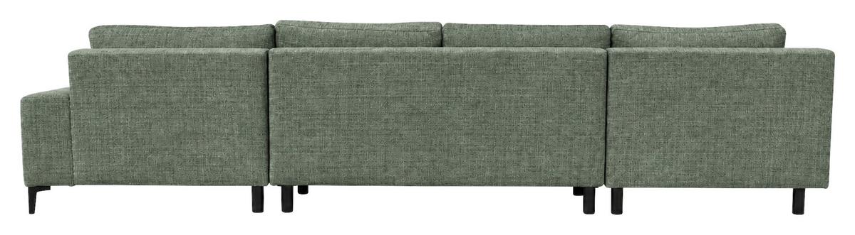 Wohnlandschaft Arizona mit Schlaffunktion, Webstoff grün - Schwarz/Grün, KONVENTIONELL, Textil (196/339/165cm)