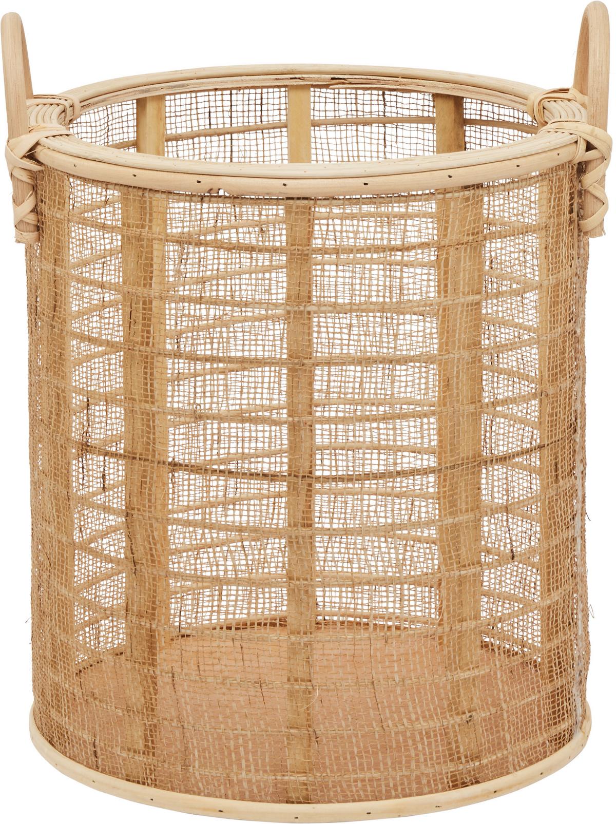 Koš Lean - S - přírodní barvy, dřevo/textil (30,5/37,5/28,5cm) - Premium Living