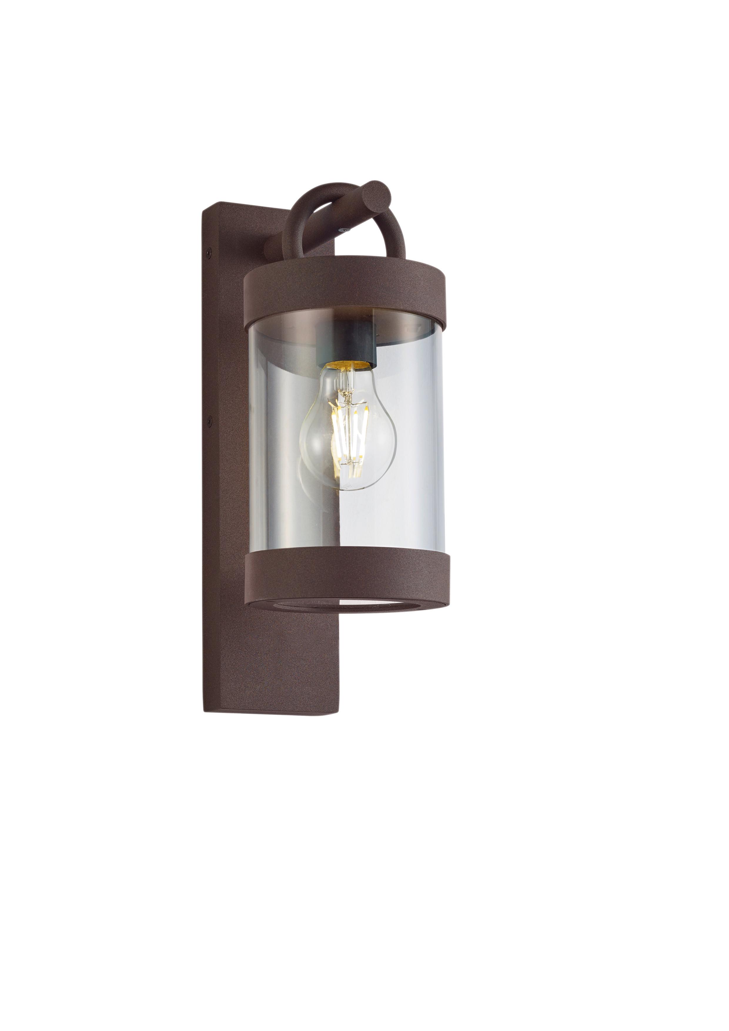 Außenwandleuchte Sambesi 28w Aluminium Glas, Wandmontage - Klar/Rostfarben, Basics, Kunststoff/Metall (12,5cm) - Trio Leuchten