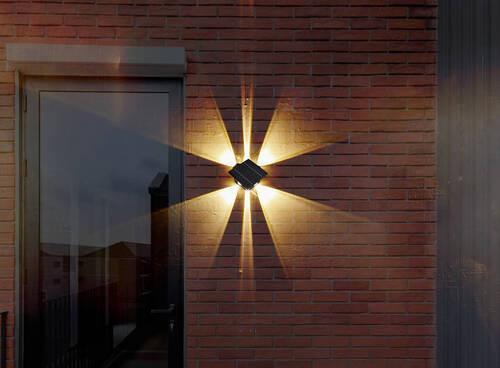 Solarleuchte 36494 - Klar/Schwarz, Design, Kunststoff (13,1/7/13,1cm) - Globo