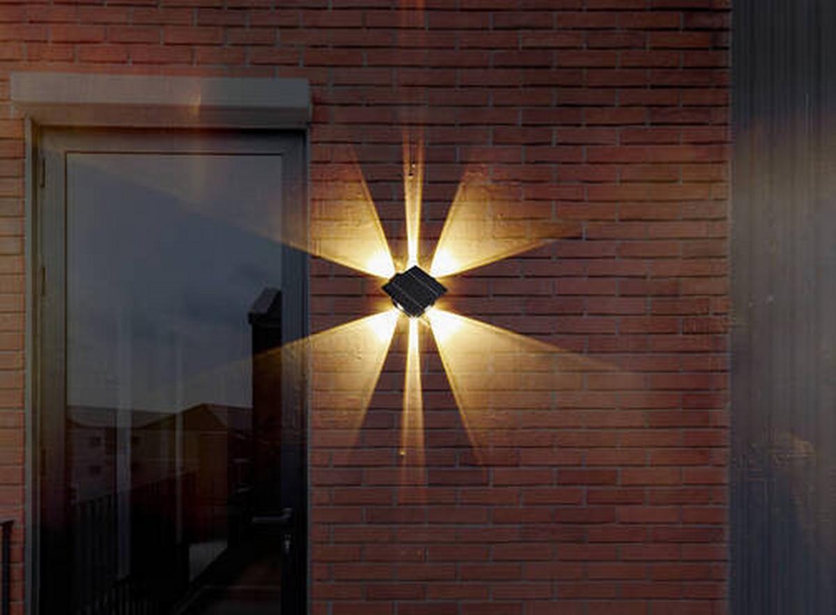 Solarleuchte 36494 - Klar/Schwarz, Design, Kunststoff (13,1/7/13,1cm) - Globo
