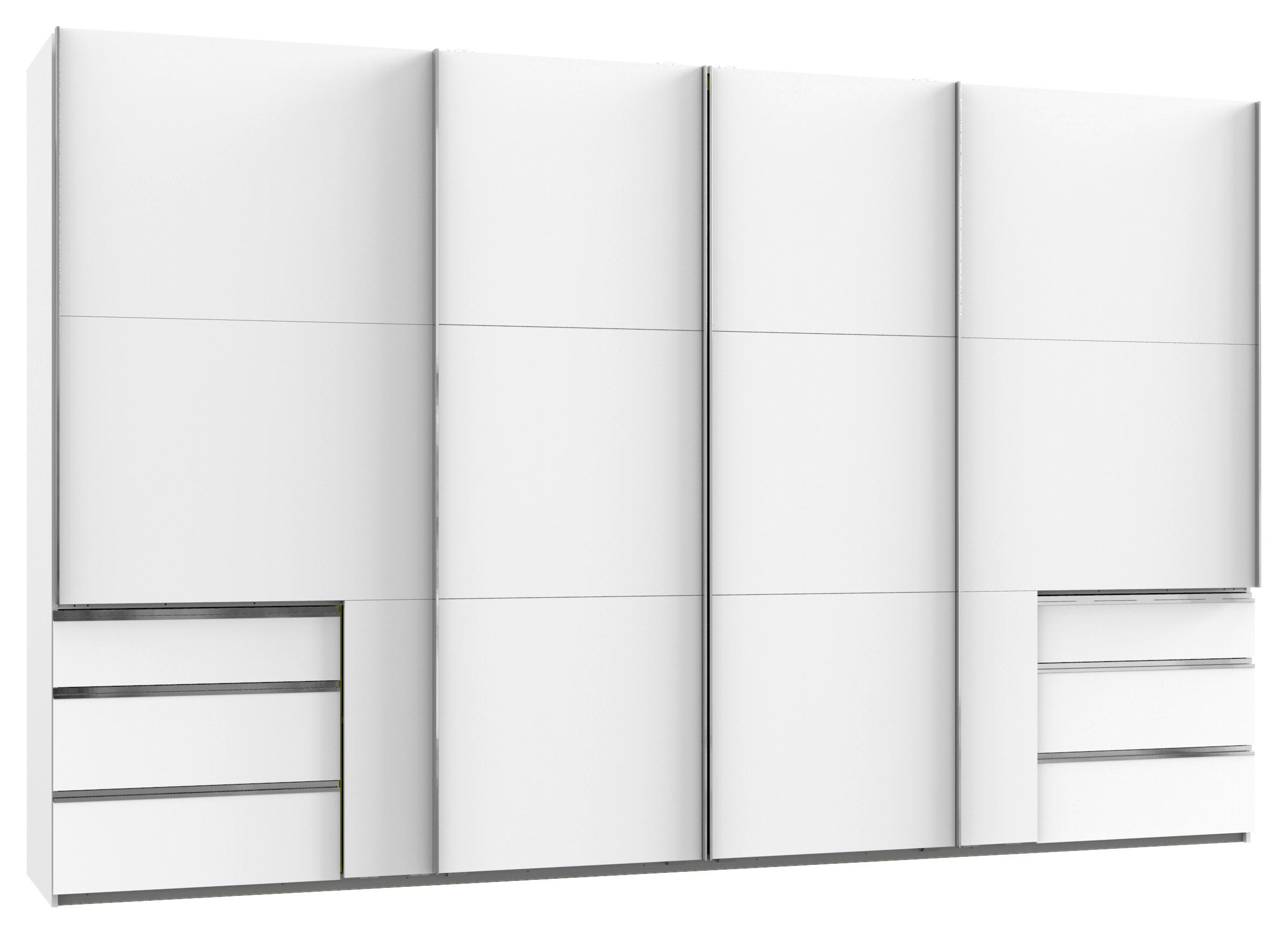 Schwebetürenschrank mit Laden 350cm Level 36a, Weiß - Weiß, Basics, Holzwerkstoff (350/216/65cm) - MID.YOU