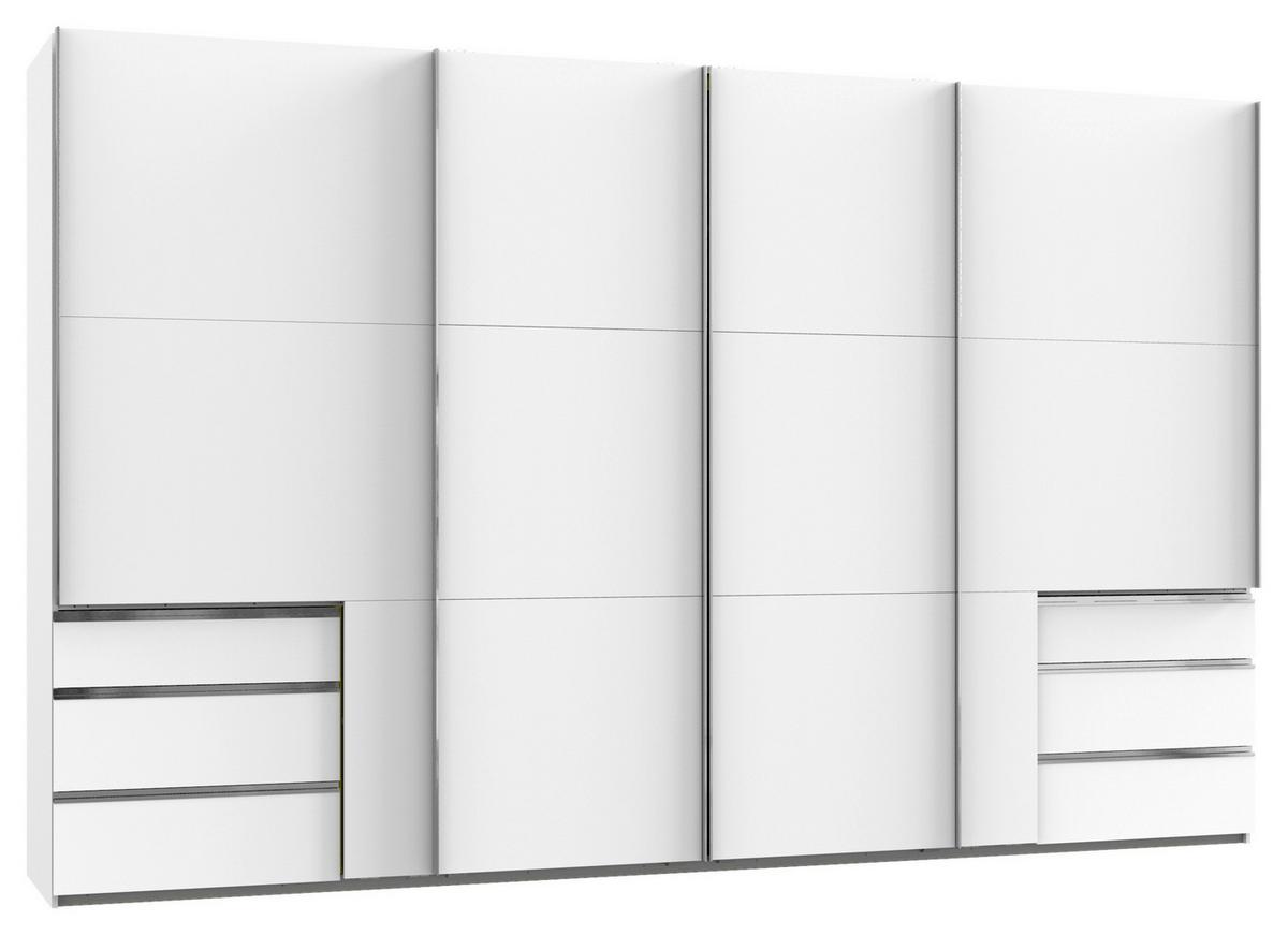Schwebetürenschrank Mit Laden 350cm Level 36a, Weiß - Weiß, Basics, Holzwerkstoff (350/216/65cm) - MID.YOU