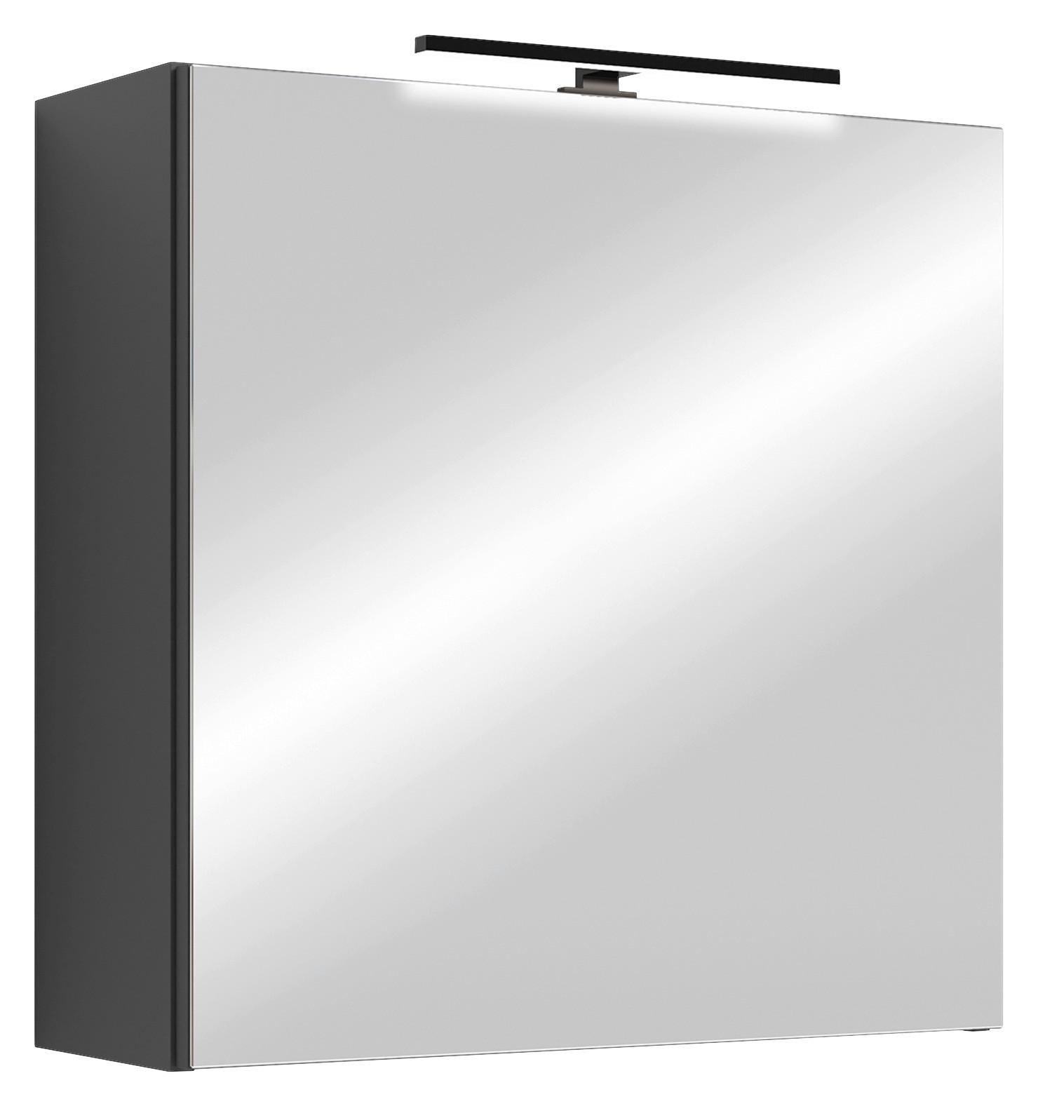 Spiegelschrank Spree Anthrazit B: 60 cm - Anthrazit, MODERN, Glas/Holzwerkstoff (60/60/20cm) - MID.YOU