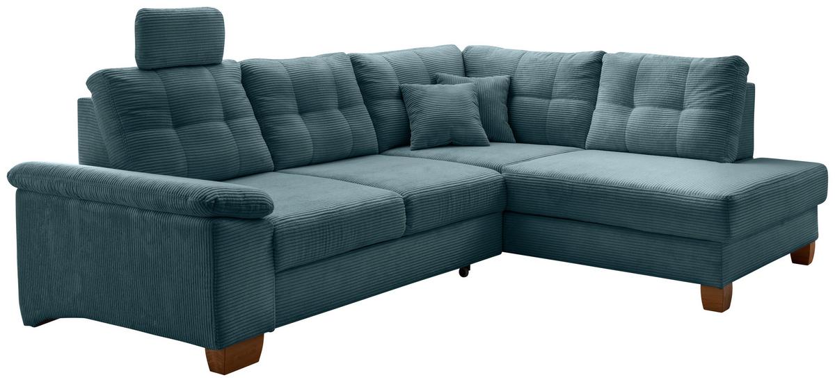 Ecksofa Brizzini Petrol S: 274x206 Cm - Petrol/Naturfarben, MODERN, Textil (274/206cm) - Livetastic