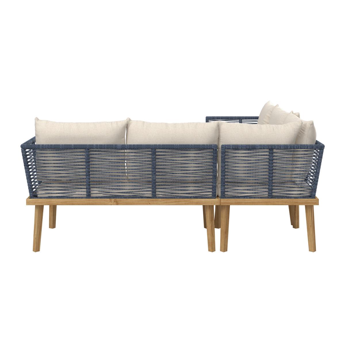 JEDÁLENSKÁ TERASOVÁ SÚPRAVA JULINA - farba akácie/krémová, Modern, kov/drevo (205/76/72cm) - Bessagi Garden