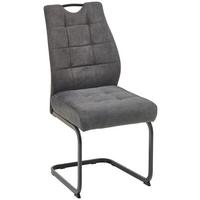 Schwingstuhl Felice Webstoff Grau, B: 46 Cm - Schwarz/Grau, KONVENTIONELL, Textil/Metall (46/96/61,5cm) - MID.YOU