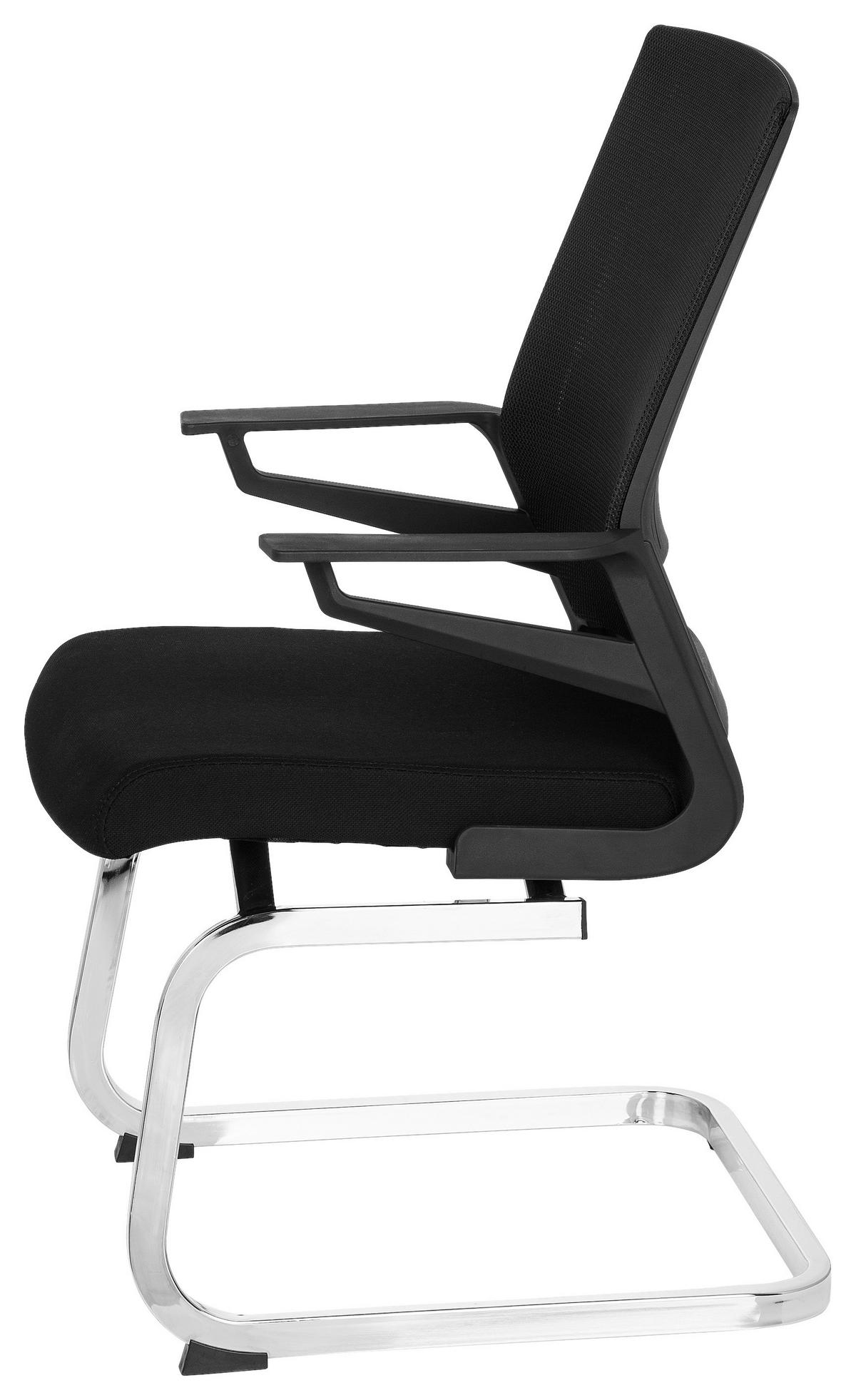 Besucherstuhl Inventor V Schwarz - Chromfarben/Schwarz, MODERN, Kunststoff/Textil (59/95/54cm) - MID.YOU