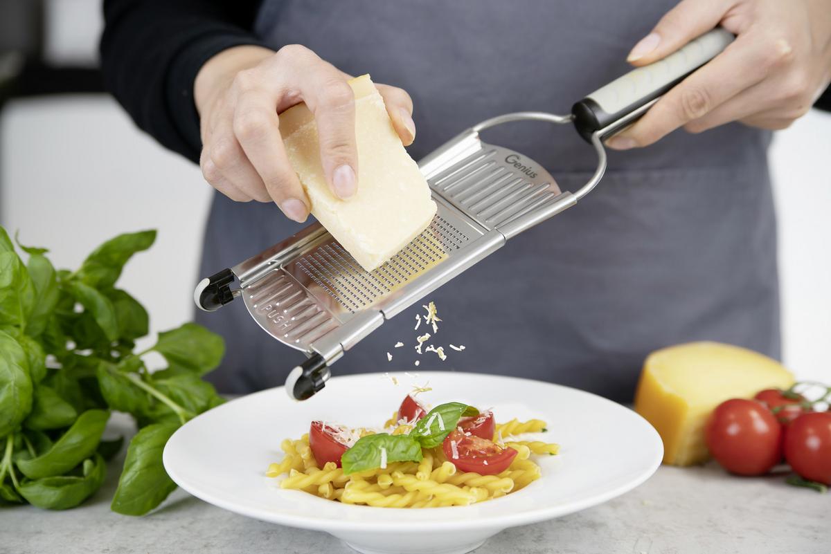 Küchenreibe Nicer Dicer Speed Metall, 9er-Set - Edelstahlfarben, Basics, Metall - Genius