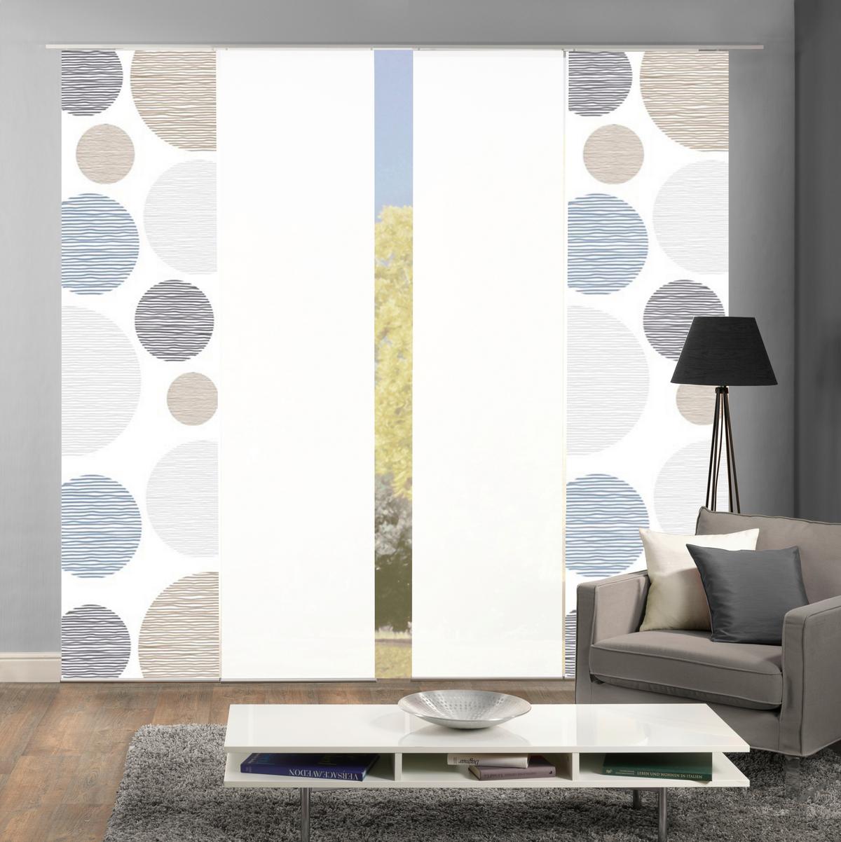 Flächenvorhang 4er Set Borden - Taupe, Design, Textil (4x60/245cm) - Schmidt W. Gmbh