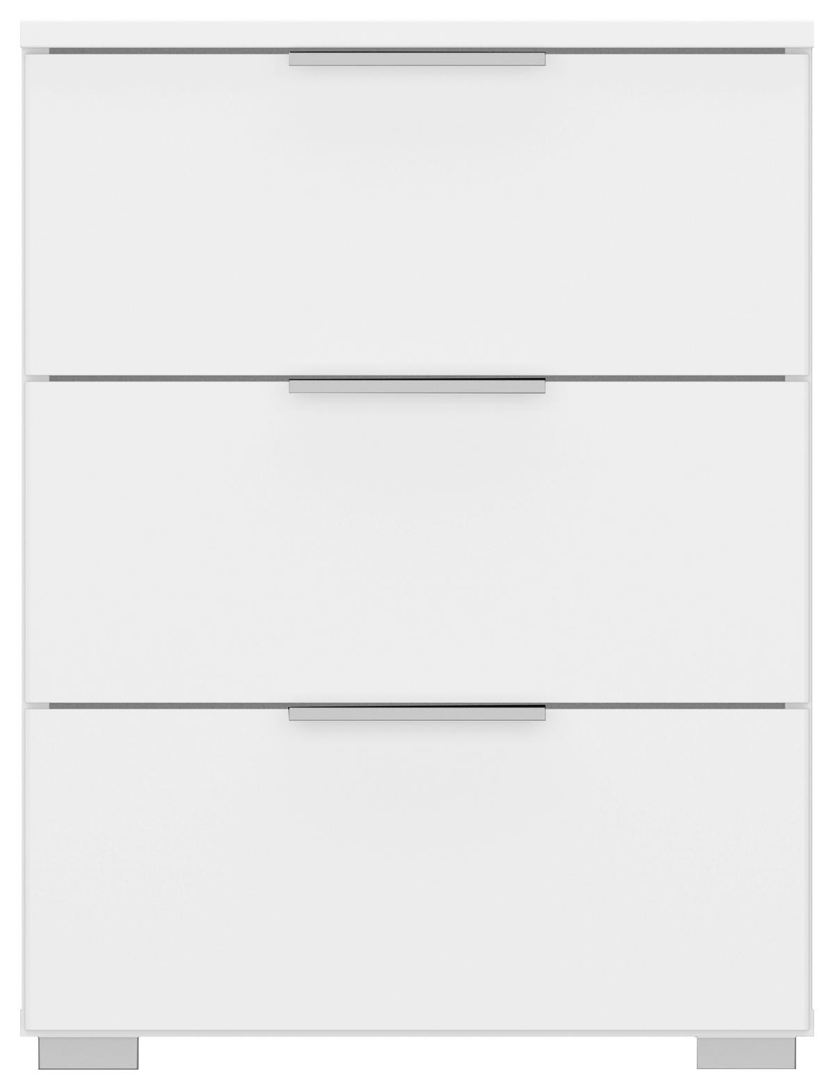 Nachtkästchen Alabama, Weiß B: 40 Cm - Alufarben/Weiß, MODERN, Holzwerkstoff (40/61/42cm) - Rauch Möbel